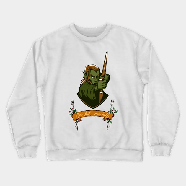 Elvish Archer DnD/Fantasy - One shot one kill Crewneck Sweatshirt by Ericnaitor